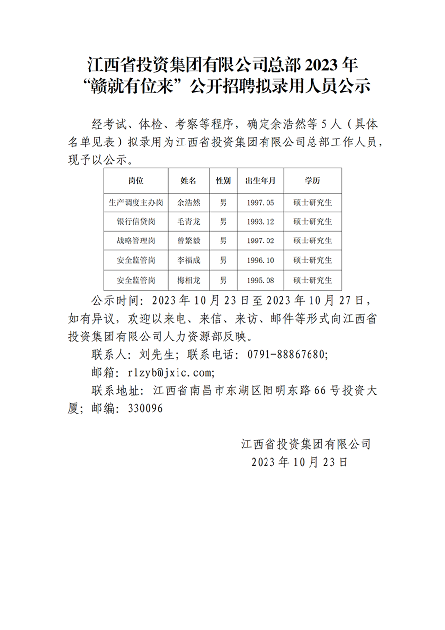 2023年集团总部“赣就有位来”公开招聘拟录用人员公示_01.png